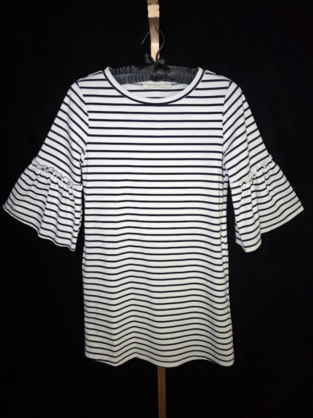 Ellison White/Navy Horizontal Stripe Shift Dress S